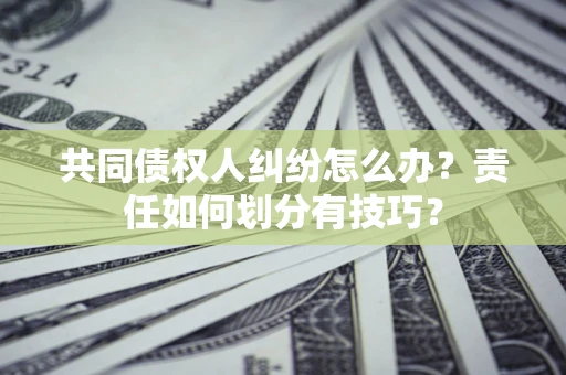 武汉共同债权人纠纷怎么办？责任如何划分有技巧？