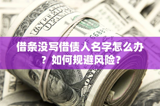 武汉借条没写借债人名字怎么办？如何规避风险？